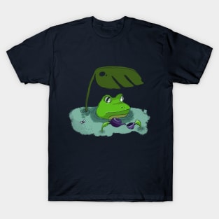 Tea Drinker Frog in the Pond T-Shirt